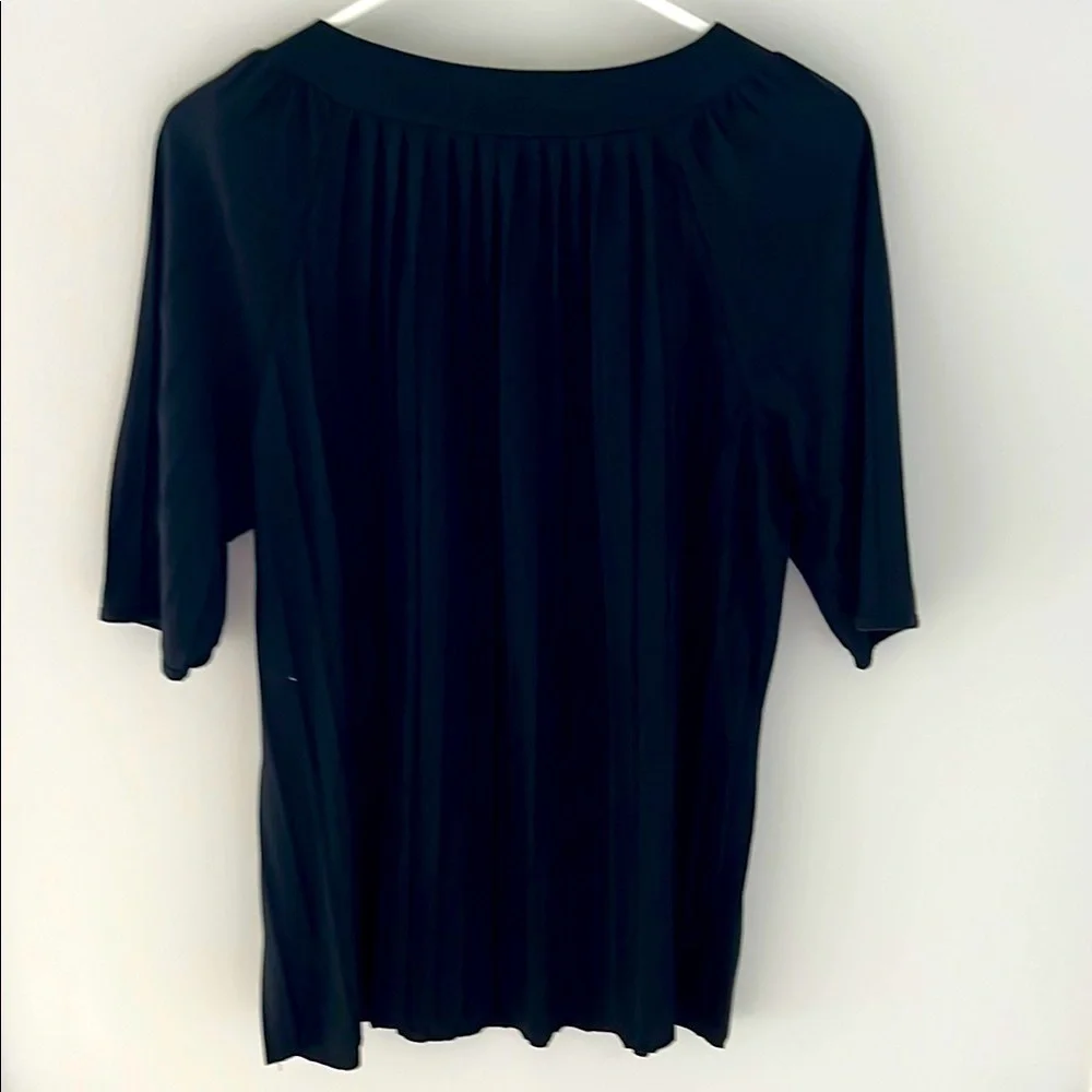 Black Pleated 3/4 Sleeve Blouse size XL